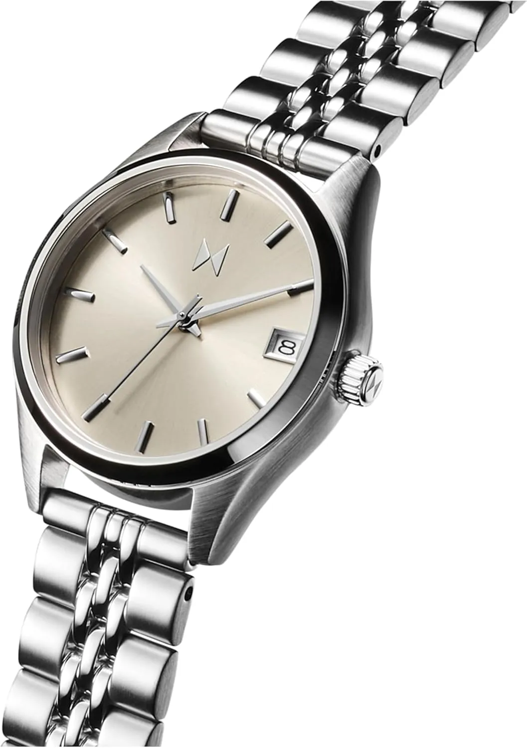 Vintage Watch - 30mm MVMT Rise Women's 3 Hand Quartz Watch, Stainless Steel Link Bracelet balm incapacitated Water Resistant up to 5ATM/50 Meters - Premium Minimalist 