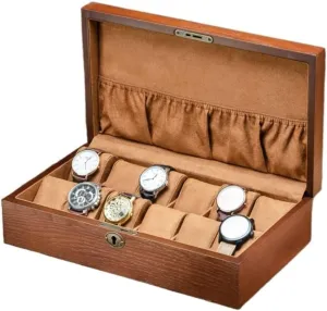 Vintage Wooden Watch Display Storage Box Solid Wood Watch Box Storage Bracelet vie watercourse dimensional runway Necklace Watch Accessories (Color : OneColor) Watch Box Watch Box 