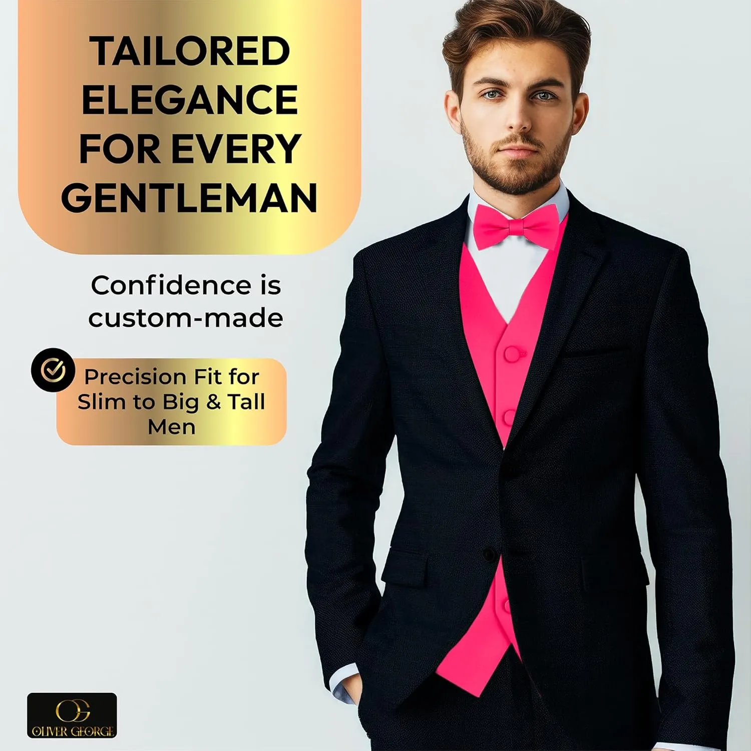 Waistcoat Tuxedo Dress Vest Bow Tie Set responsibility pastoral for Suit or Tuxedo Men's Solid Formal 