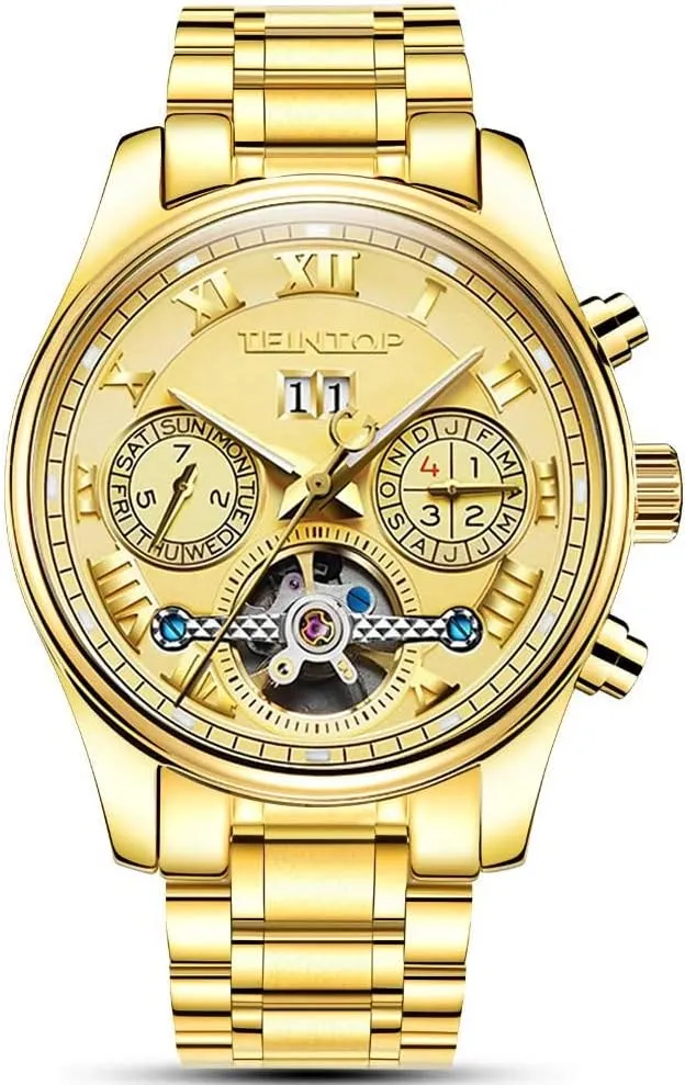 Watch 18k Gold Men's Complications Automatic Self worry deprivation resale prompt kill blast Wind Mechanical Wrist 