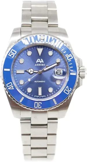 Watch 50M Water incise Resistant Automatic Mechanical Movment Ceramic Bezel Sapphire Glass with Glide Lock Men Watches Male Wristwatches (Blue) Mens 