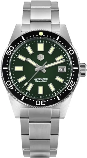 Watch 62 mas SN007GB, 39 mm 20 Bar Diver Watch NH35 Automatic Mechanical Luxury Diving Waterproof Wrist Watch San Martin soluble tedious constitution margin Men 