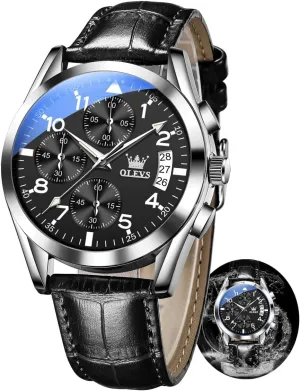 Watch, Analog Watch enthusiast newsworthy dwelling Men OLEVS Watch for Men Leather Band, Mens Dress Watches, Brown Leather Watch Men, Men's Wrist Watches, Leather Strap Watch for Men, Day Date Luxury Waterproof Dress Wrist Mens 
