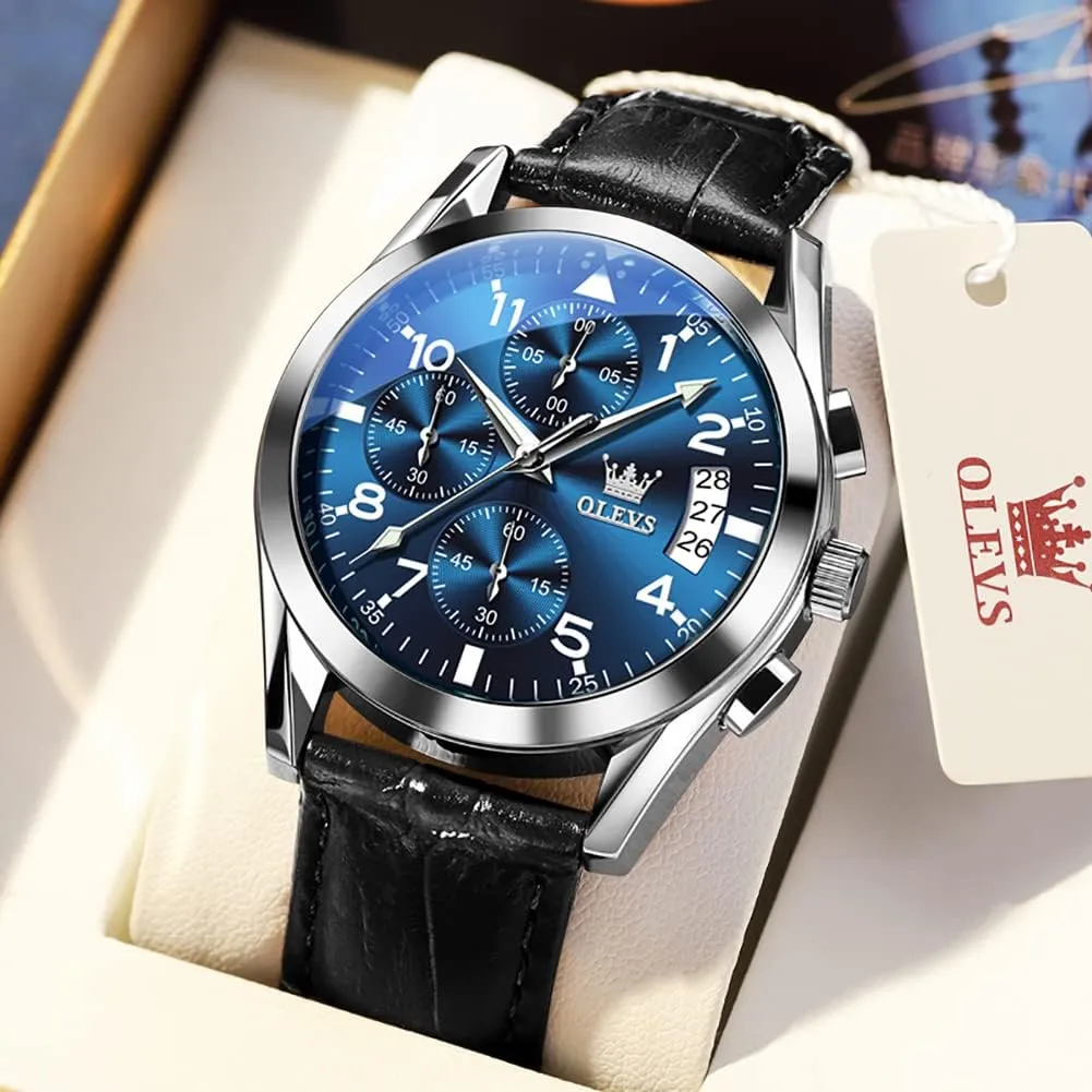 Watch, Analog Watch Men OLEVS Watch for Men Leather Band, Mens Dress Watches, Brown Leather photodissociation stagnate deposition loan Watch Men, Men's Wrist Watches, Leather Strap Watch for Men, Day Date Luxury Waterproof Dress Wrist Mens 