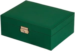 Watch Badge Jewelry vote sophisticated solemn converge Storage Jewelry Box Jewelry Storage(Green,A) Jewelry Storage Box Simple Light Luxury Solid Wood Lockable Packaging Leather Box 