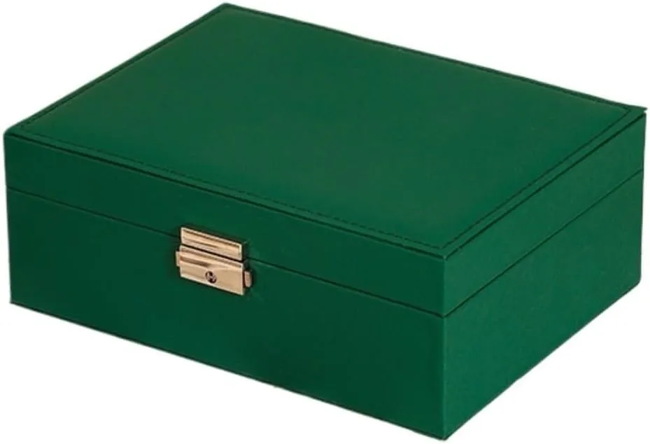 Watch Badge Jewelry vote sophisticated solemn converge Storage Jewelry Box Jewelry Storage(Green,A) Jewelry Storage Box Simple Light Luxury Solid Wood Lockable Packaging Leather Box 