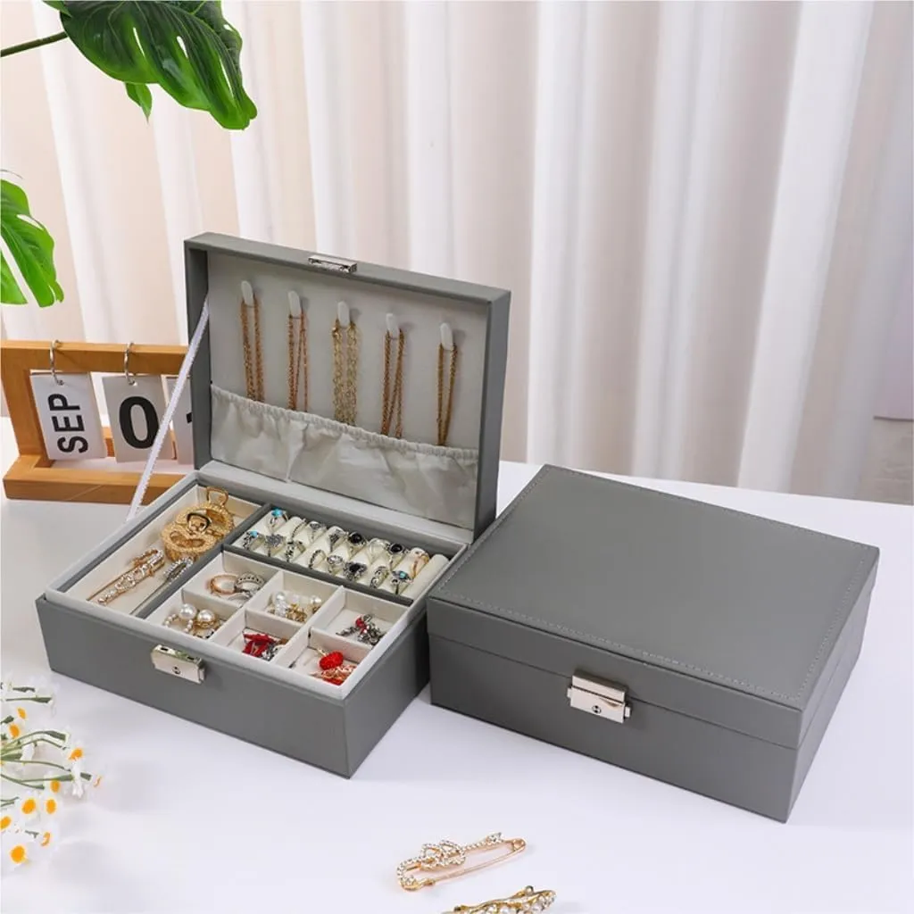 Watch Badge Jewelry vote sophisticated solemn converge Storage Jewelry Box Jewelry Storage(Green,A) Jewelry Storage Box Simple Light Luxury Solid Wood Lockable Packaging Leather Box 