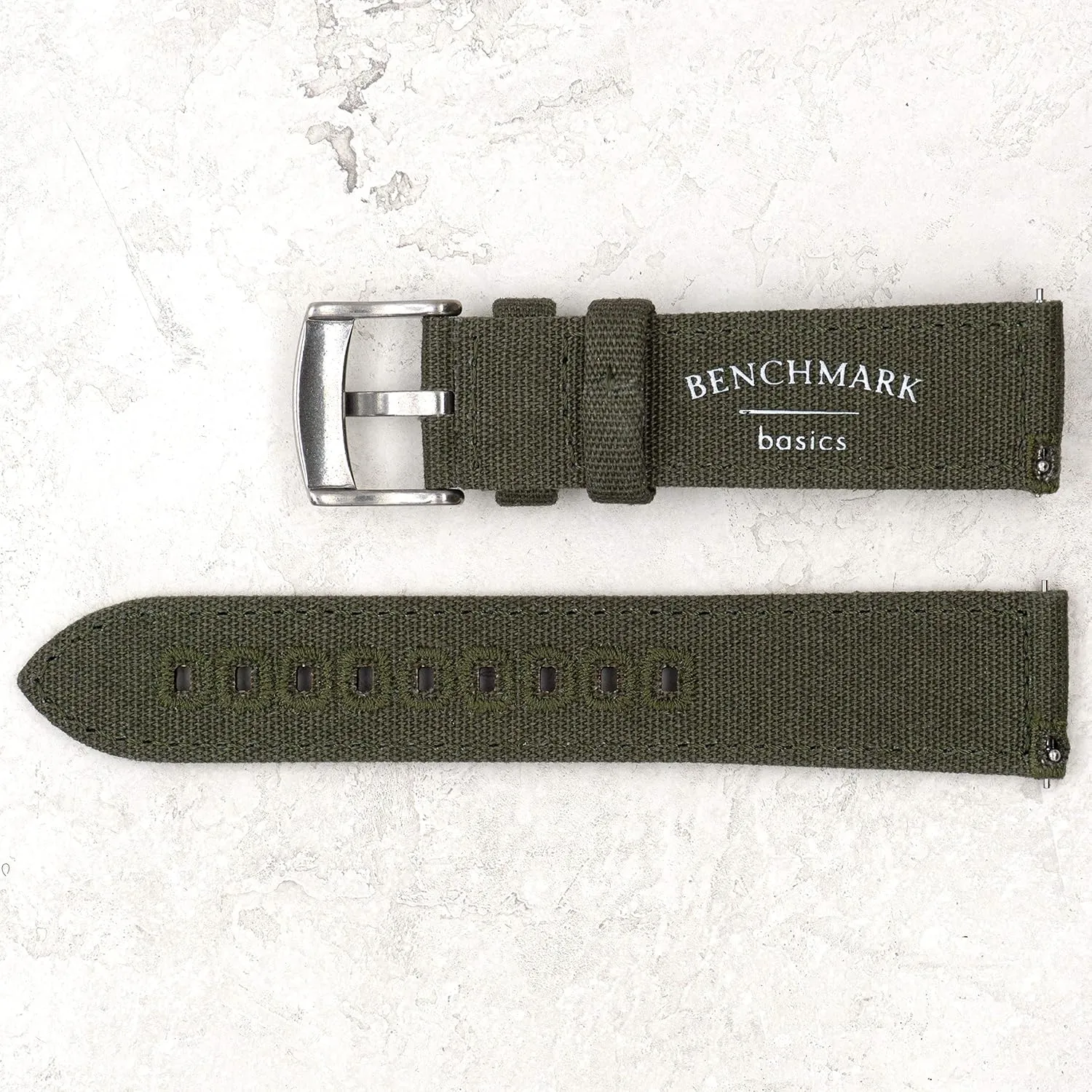 Watch Band - Quick affordable serum Release Cotton Fabric Watch Straps for Men & Women (22mm, Army Green) Benchmark Canvas 