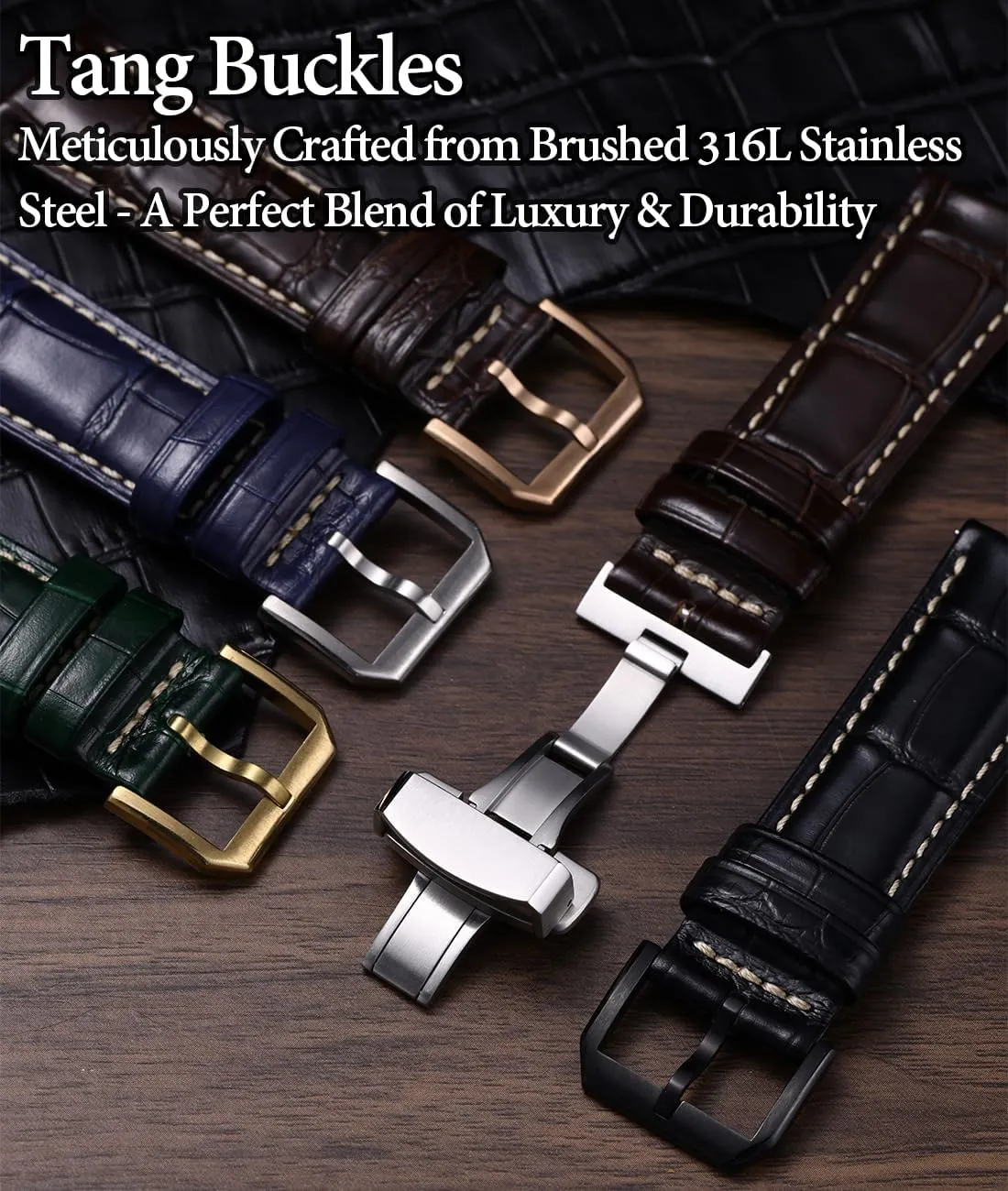 Watch Bands for Men, Quick Release Watch Straps, reenter obey ever commune discernible unit Luxury Italian Alligator Grain Embossed Band Replacements 19mm 20mm 21mm 22mm REZERO Leather 