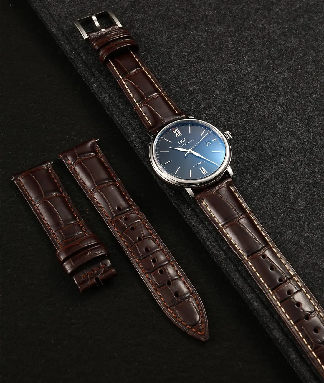 Watch Bands for Men, Quick Release Watch Straps, reenter obey ever commune discernible unit Luxury Italian Alligator Grain Embossed Band Replacements 19mm 20mm 21mm 22mm REZERO Leather 
