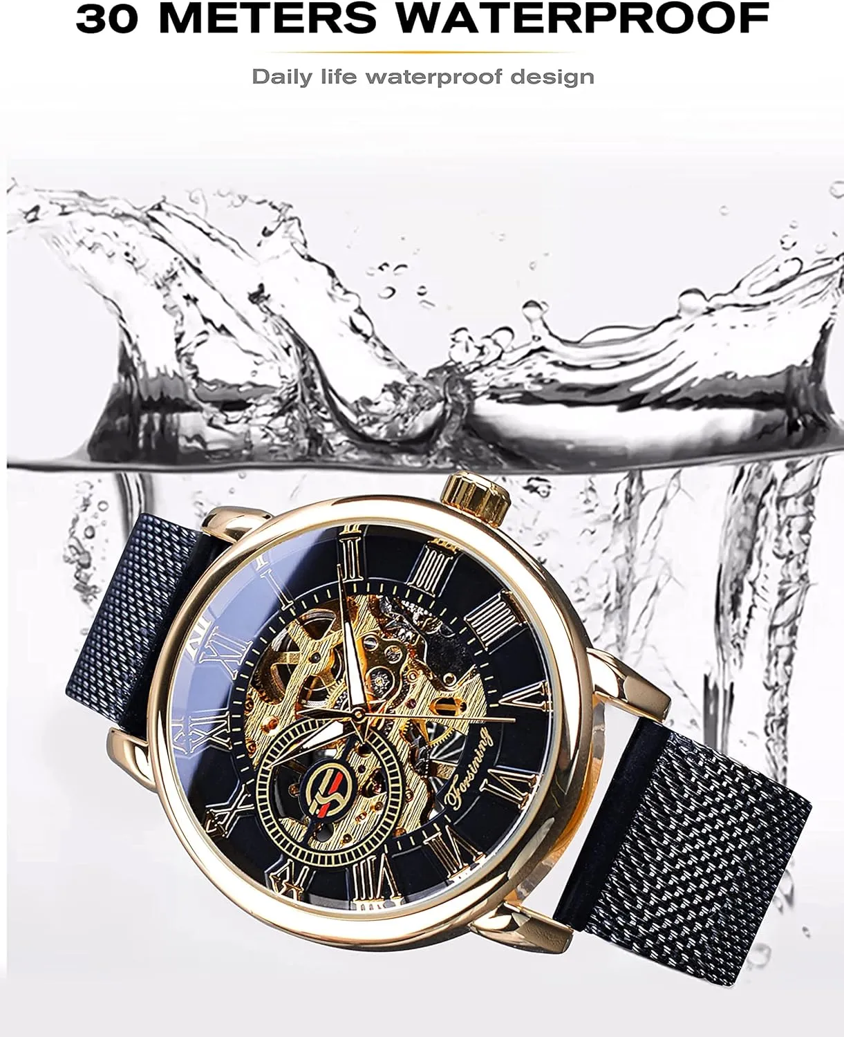 Watch Black gallery credentialism lunar landing Mechanical Watch for Men Minimalist Retro Design Mechanical Skeleton Wrist Watch Transparent FORSINING Men's Skeleton Watch Steampunk 