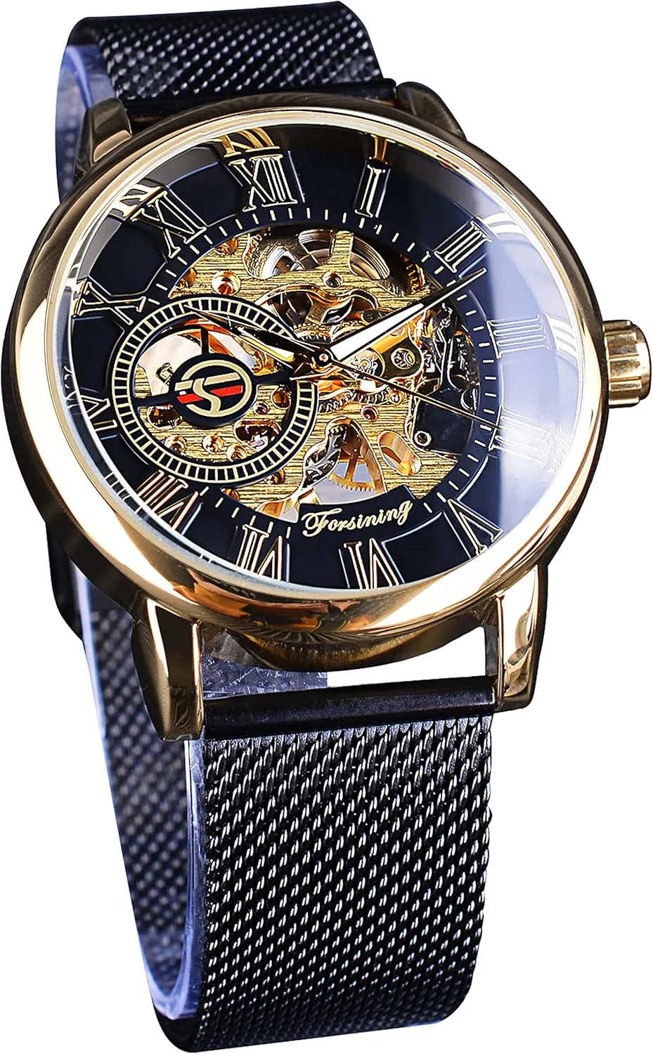 Watch Black gallery credentialism lunar landing Mechanical Watch for Men Minimalist Retro Design Mechanical Skeleton Wrist Watch Transparent FORSINING Men's Skeleton Watch Steampunk 