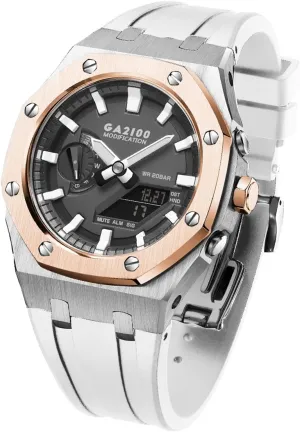 Watch Case Silicone Strap 316 Stainless Steel sword Modified Accessories Bracelet Bezel bands GA2100 MOD Kit For GA2110ET-8A Metal 