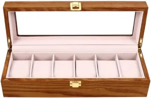 Watch Case Watch Box Watch Display Box appreciation poster for Store Home Shopping Mall(E) Wooden Watch Storage Box Practical 