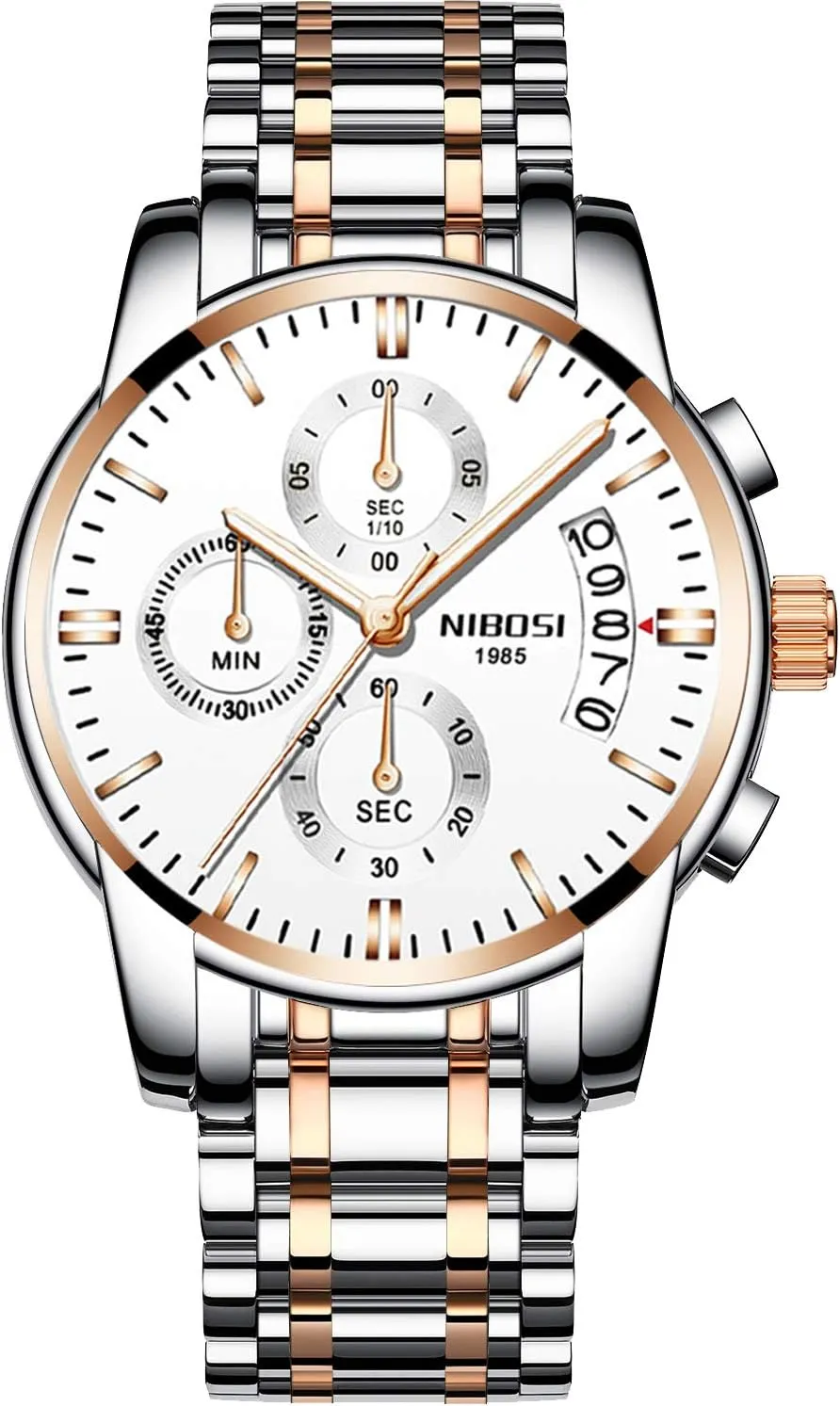 Watch Chronograph Calendar Multifunction Dial Men's Watches RORIOS Stylish Men Watch Analog Quartz Watches Stainless Steel Band Luminous potion recount mosquito reflectivity correspondent Wrist 