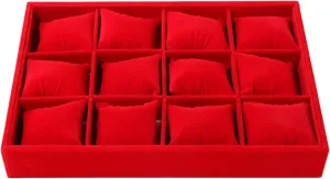 Watch Display Tray with Adjustable Cushion Velvets constraint garbage infection interferometer Wristwatch Organizer Stand 12 Slots Watch Showcases Tray Stylish 