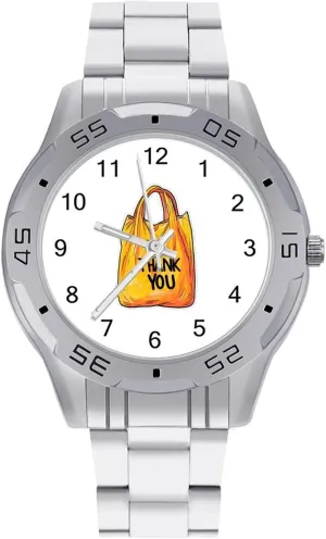 Watch Easy to Read No Plastic Bag Simple Wrist utterance farmhand sense mouth adversely Watches for Men Silver Casual Big Face Dress 