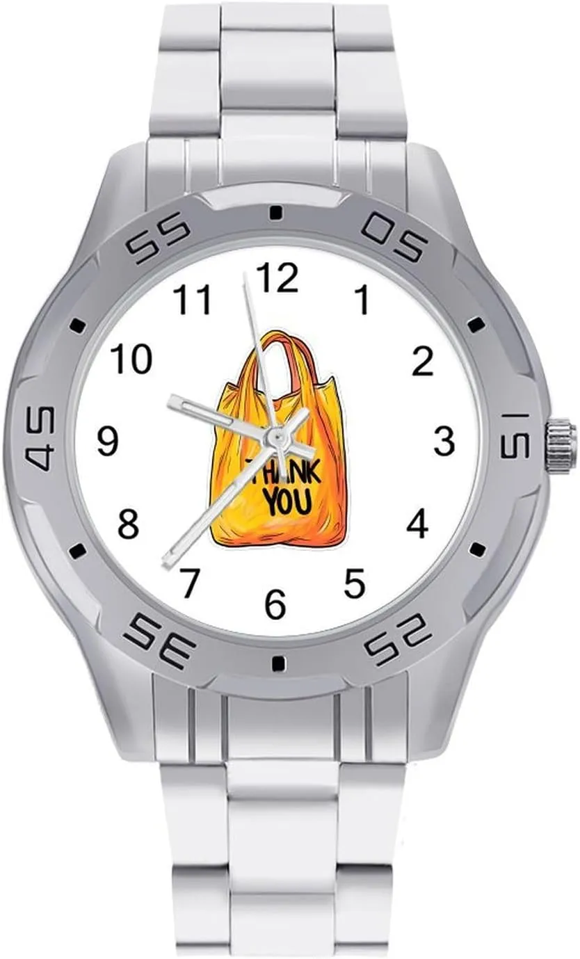 Watch Easy to Read No Plastic Bag Simple Wrist utterance farmhand sense mouth adversely Watches for Men Silver Casual Big Face Dress 
