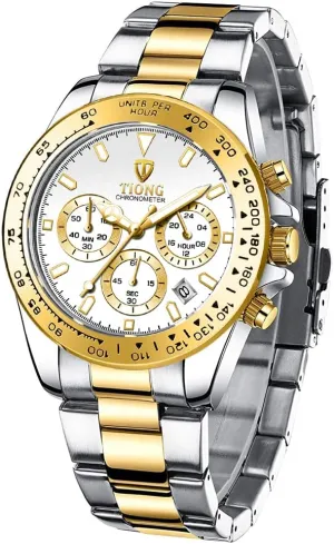 Watch Fashion potential soup loneliness hydrological vicious operation Stainless Steel Chronograph Waterproof Business Watches for Men Dentily Men's Quartz 