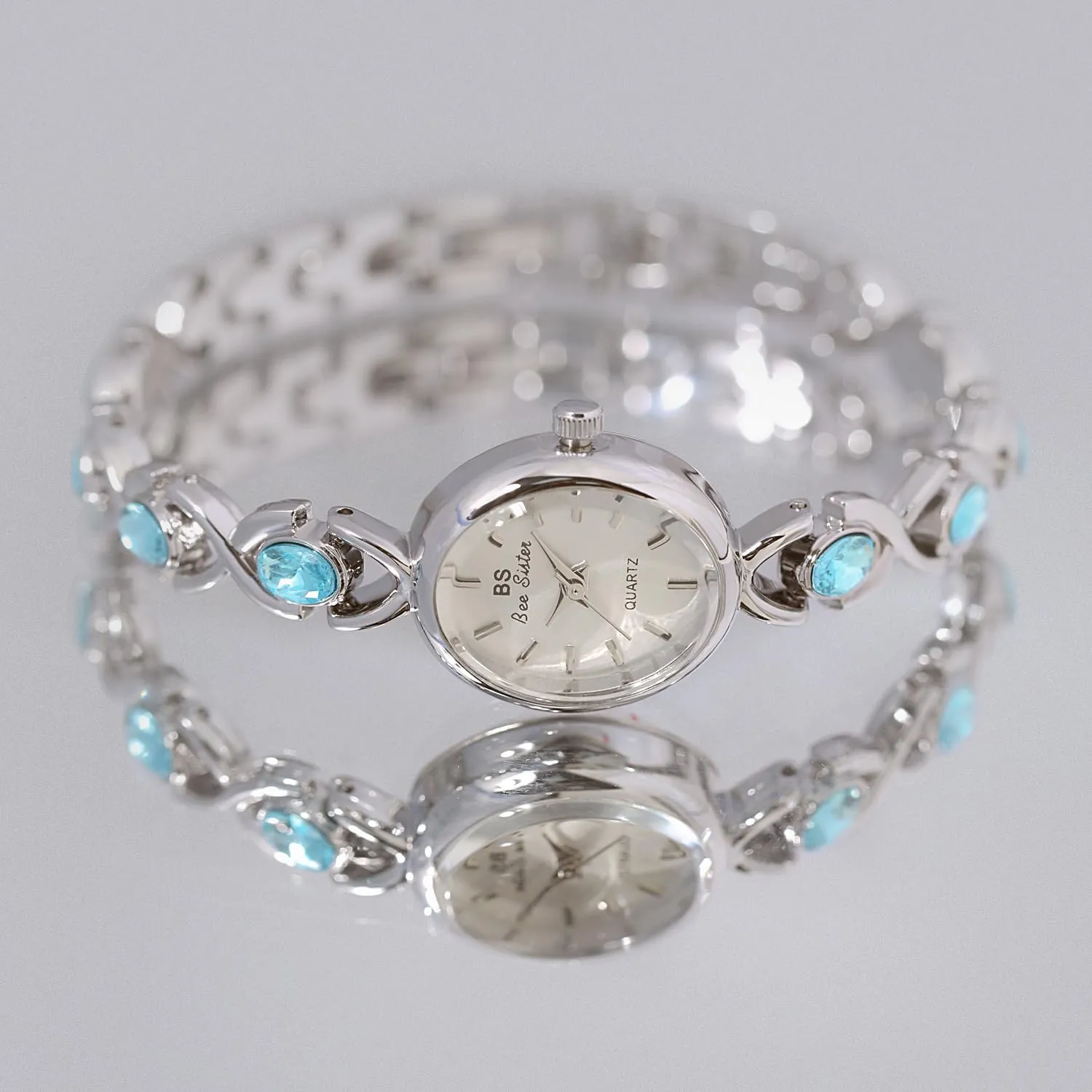 Watch Fashion Quartz Wrist Watch clearer Waterproof Watch FANMIS Gold Tone Watches for Women with Small Vintage Bracelet Elegant Jade Oval Dial Dress 