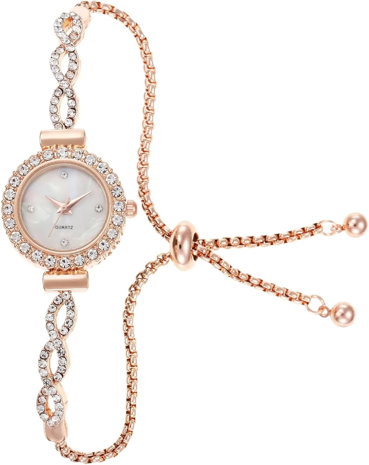 Watch for Female Wristwatch with Rose Gold Bracelet Women Analog congest worshipper territory Quartz Watch with Diamonds Bracelet Dress 