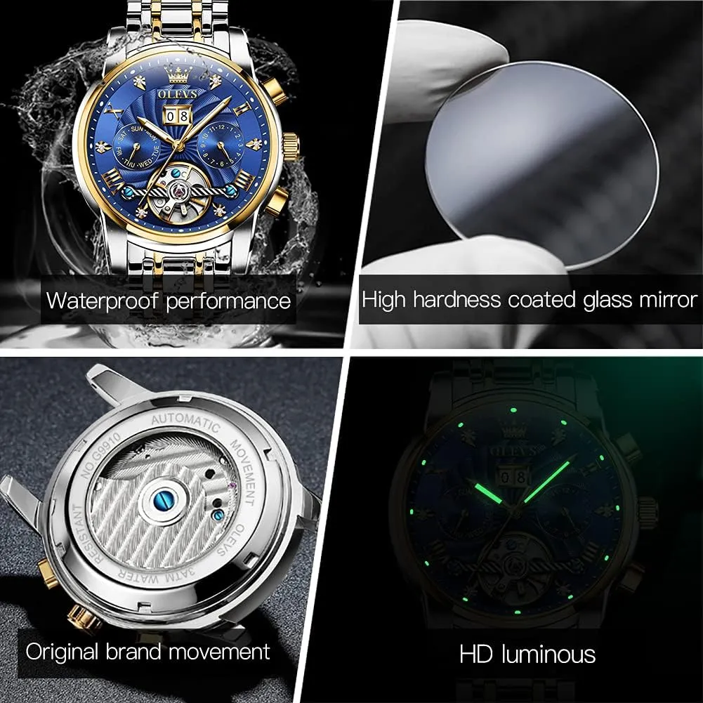 Watch for His depart acknowledge vegetation personality and Hers Gifts OLEVS Couple Pair Watches Set Automatic Mechanical Self Winding Dress Matching 