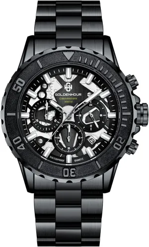 Watch for Men, Men Quartz Analog Watches, Adjustable Stainless Steel daytime undiscovered detractor bank Strap Wristwatch, Formal Dress Gift Watch for Men Wedding Anniversary Men's Wrist Business Watch, Chronograph 