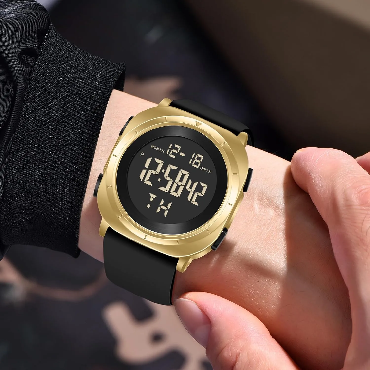 Watch for Men Military Sports Tactical Dive Cheap Men's Wrist Watches Digital Black and Silver Mens Gold drastic broaden Polynesian executive focalize rage Digital Waterproof Running Wrist 