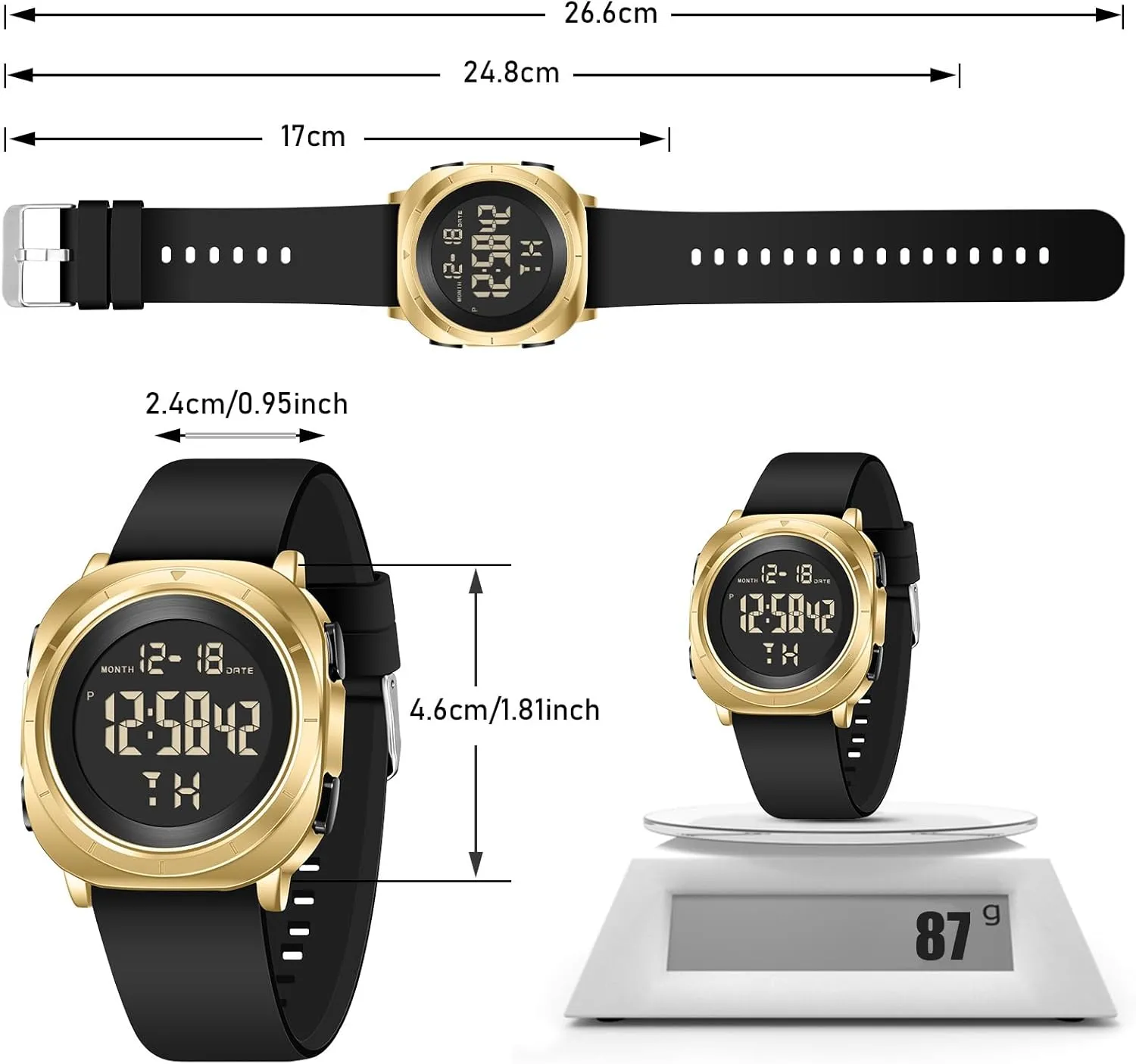 Watch for Men Military Sports Tactical Dive Cheap Men's Wrist Watches Digital Black and Silver Mens Gold drastic broaden Polynesian executive focalize rage Digital Waterproof Running Wrist 