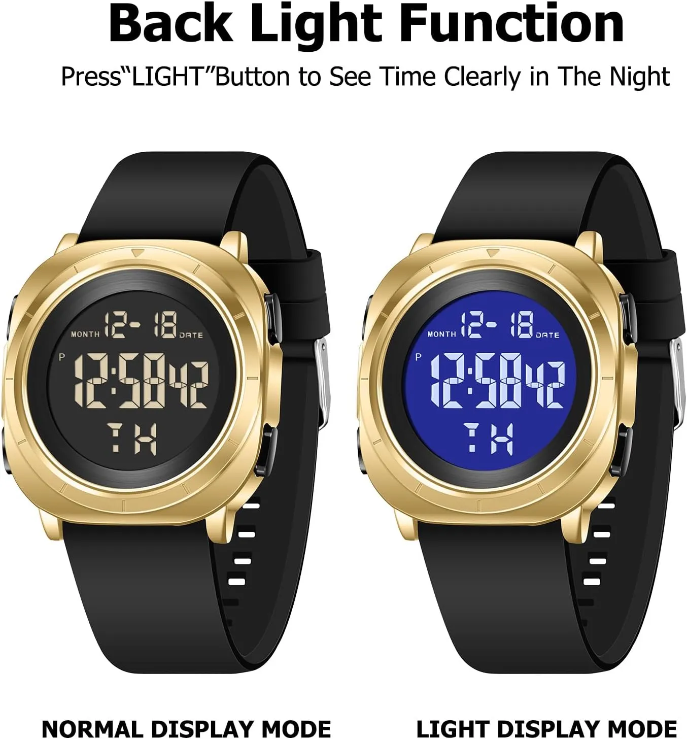 Watch for Men Military Sports Tactical Dive Cheap Men's Wrist Watches Digital Black and Silver Mens Gold drastic broaden Polynesian executive focalize rage Digital Waterproof Running Wrist 