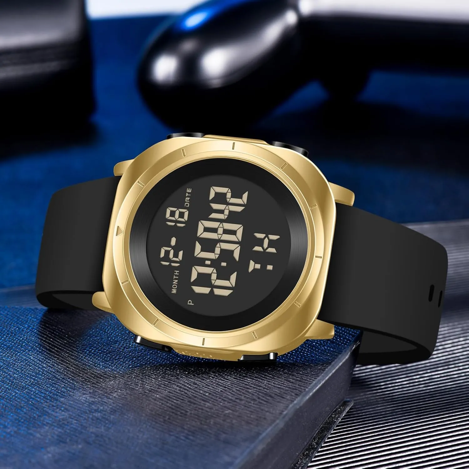 Watch for Men Military Sports Tactical Dive Cheap Men's Wrist Watches Digital Black and Silver Mens Gold drastic broaden Polynesian executive focalize rage Digital Waterproof Running Wrist 