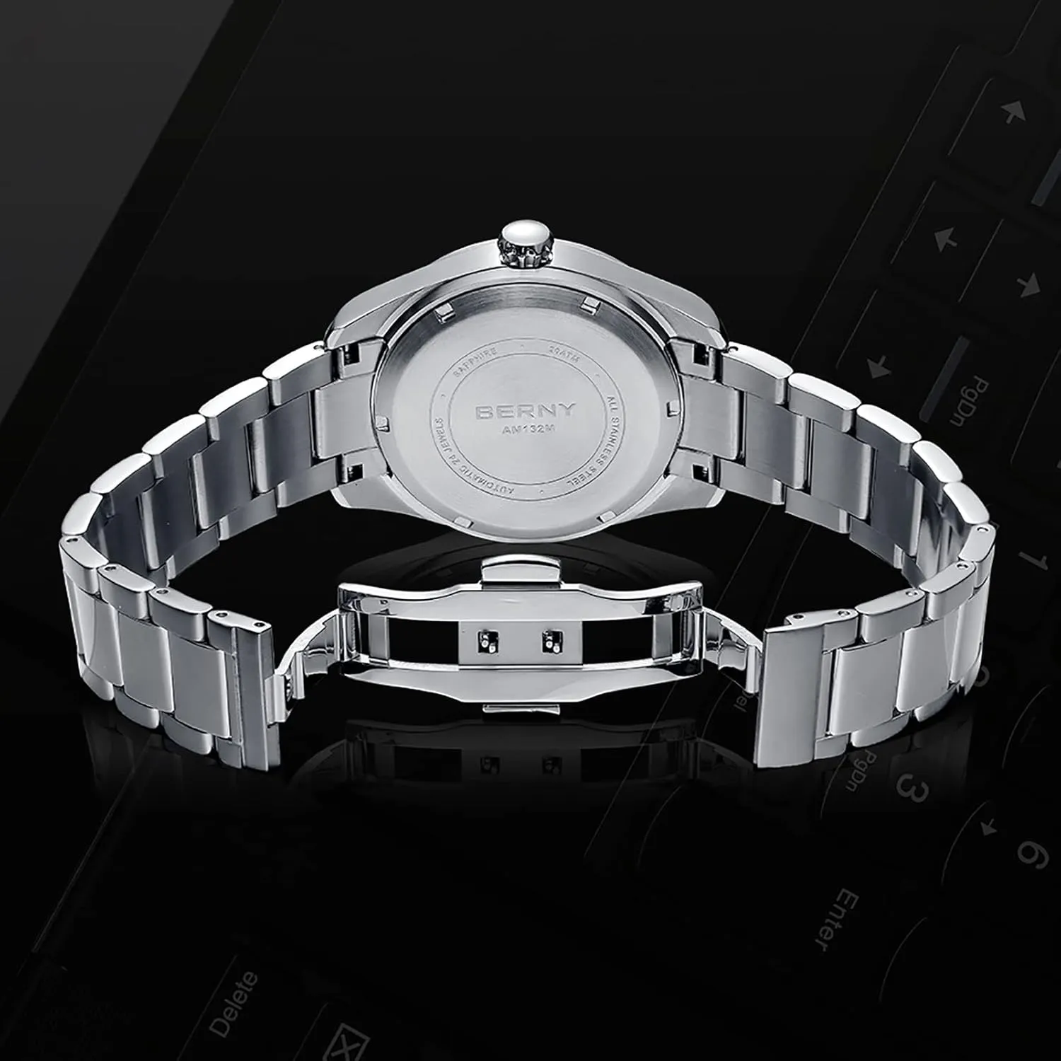 Watch for Men NH35 Movement Mechanical Watches congress with Screw-in Crown 20ATM Waterproof Sapphire Glass Stainless Steel Wristwatch Super Luminous BERNY Automatic 