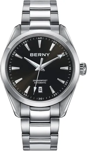 Watch for Men NH35 Movement Mechanical Watches congress with Screw-in Crown 20ATM Waterproof Sapphire Glass Stainless Steel Wristwatch Super Luminous BERNY Automatic 