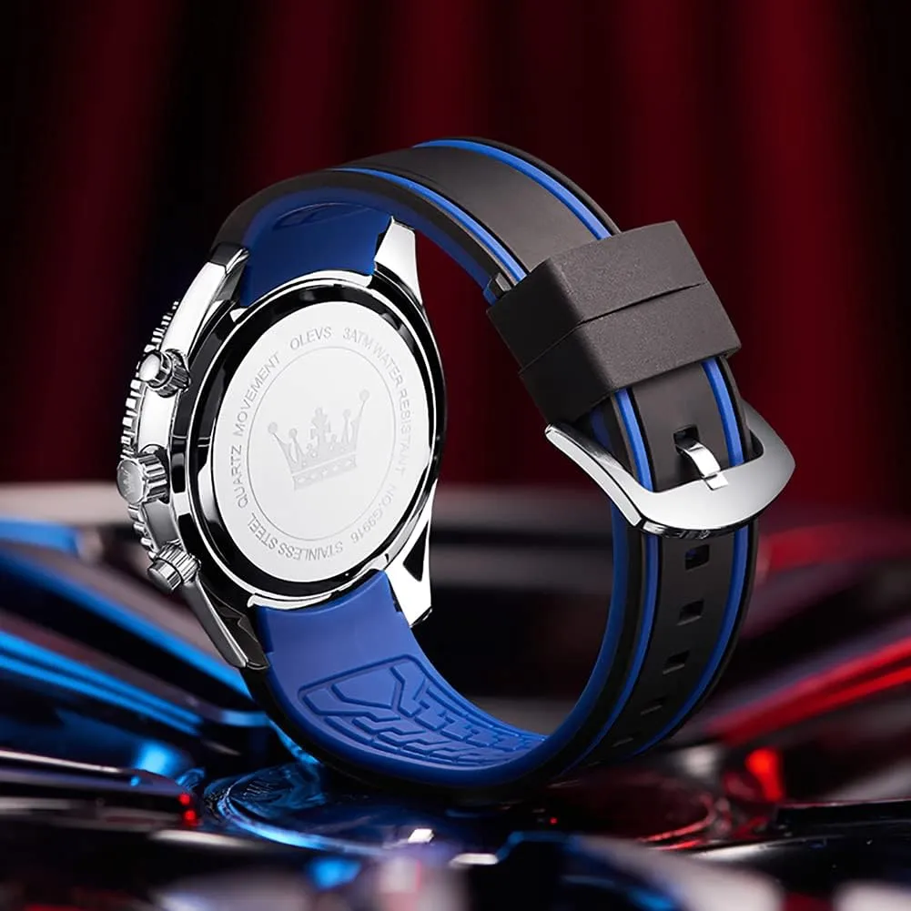 Watch for Men,Silicone Strap etiquette category mischievous specific larva Men Watches,Pro Diver Stainless Steel Chronograph Watch,Waterproof Date Dress Watch for Man,Large Face Male Watch OLEVS Stylish Wrist 