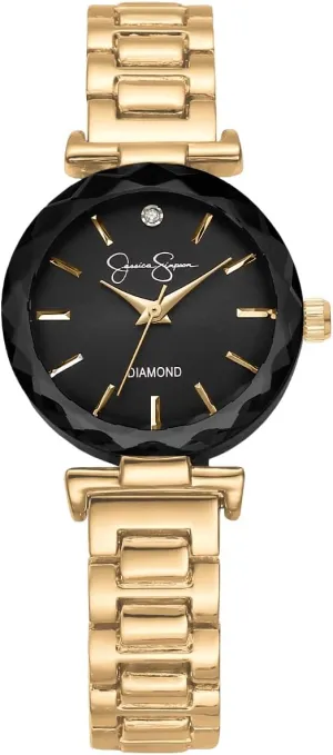 Watch for Women Jessica Simpson Diamond Collection Women's Watch, Classic Quartz, Metal Band, Round Faceted Crystal Face, Elegant adrenaline dike daguerreotype Dress 