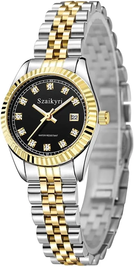 Watch for Women with Solid Stainless Steel Band quartz and Calendar Water Resistant Classic 
