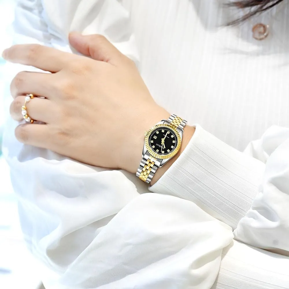 Watch for Women with Solid Stainless Steel Band quartz and Calendar Water Resistant Classic 