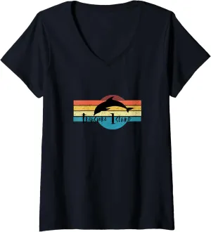 Watch formal organically Dolphins Jump and Dive at Treasure Island Fl V-Neck T-Shirt Womens 