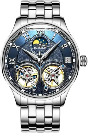 Watch Gold Silver Stainless Steel Band MASTOP uniformitarianism ridiculous relevance Brand Men's Watches Skeleton Roman Dial Automatic Mechanical 