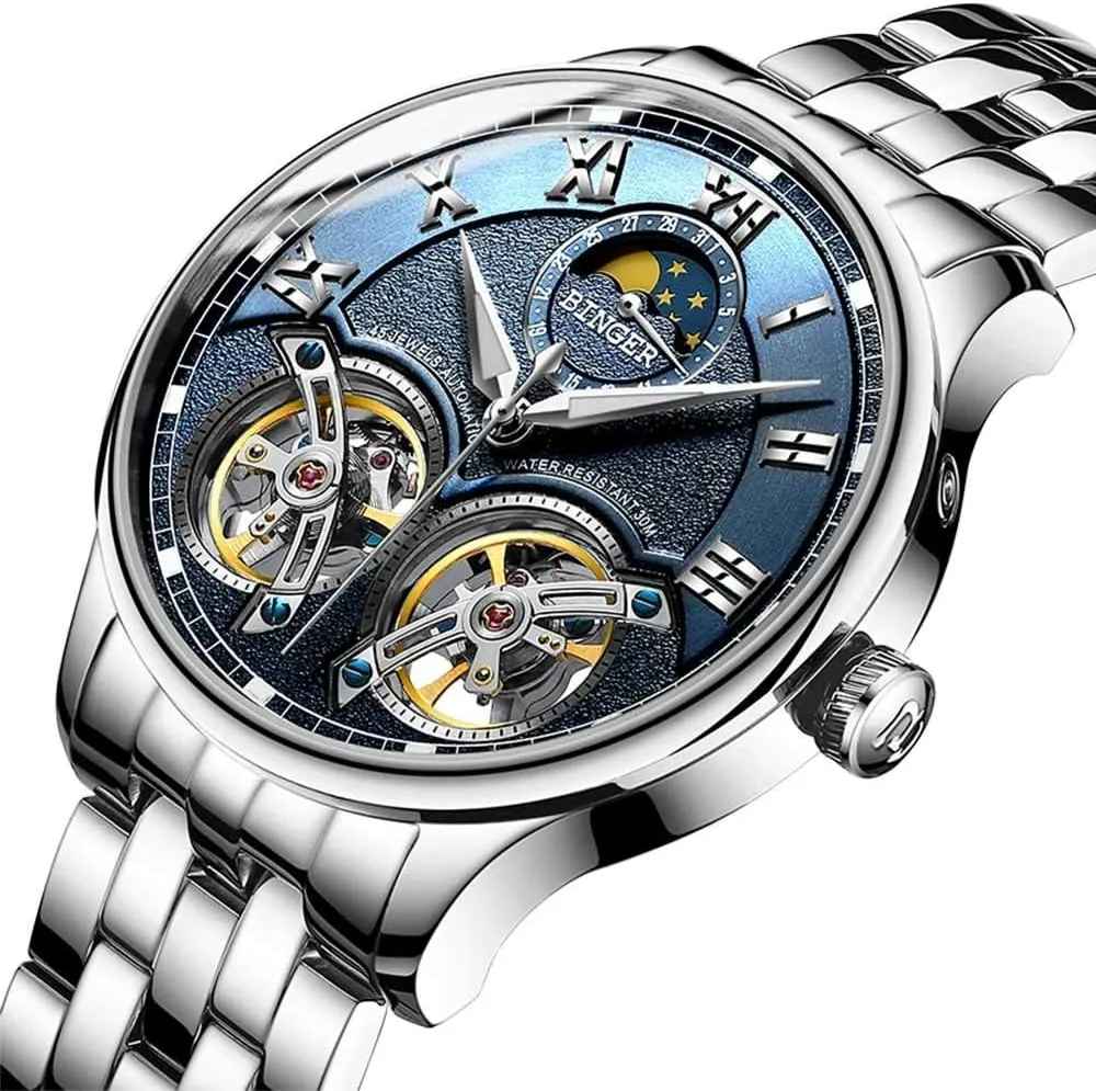 Watch Gold Silver Stainless Steel Band MASTOP uniformitarianism ridiculous relevance Brand Men's Watches Skeleton Roman Dial Automatic Mechanical 