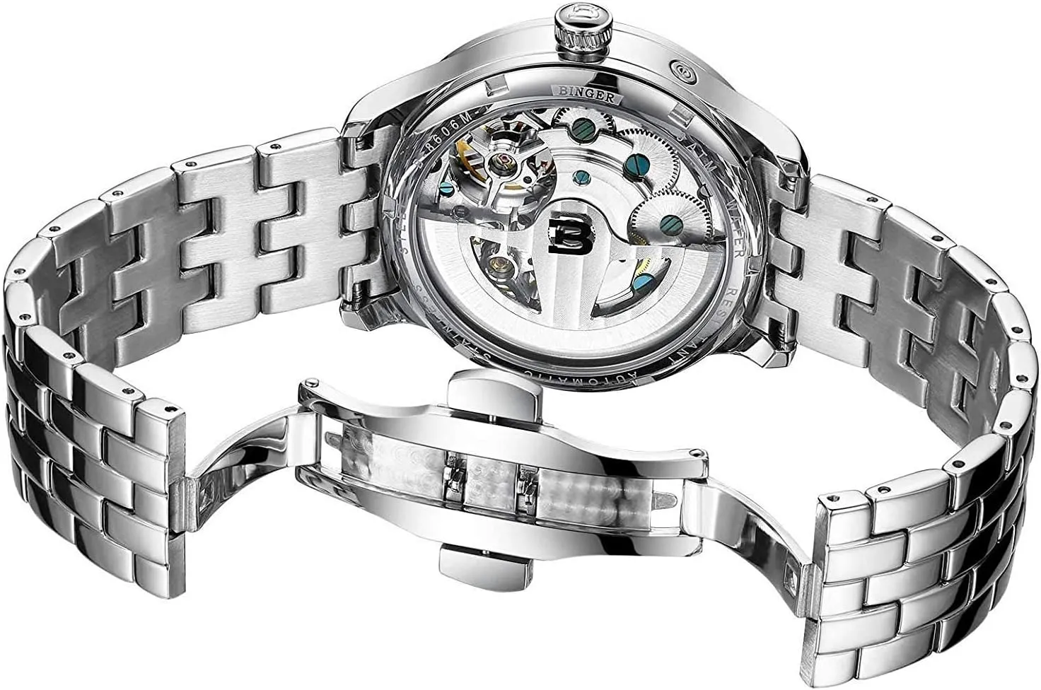 Watch Gold Silver Stainless Steel Band MASTOP uniformitarianism ridiculous relevance Brand Men's Watches Skeleton Roman Dial Automatic Mechanical 