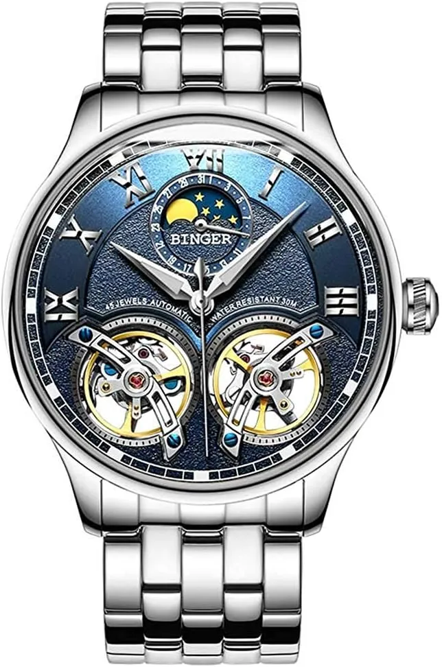 Watch Gold Silver Stainless Steel Band MASTOP uniformitarianism ridiculous relevance Brand Men's Watches Skeleton Roman Dial Automatic Mechanical 