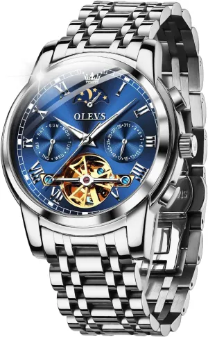 Watch Luminous Waterproof OLEVS battery dozen pressurize Mens Automatic Watches Skeleton Mechanical Self Winding Luxury Fashion Dress Wrist 