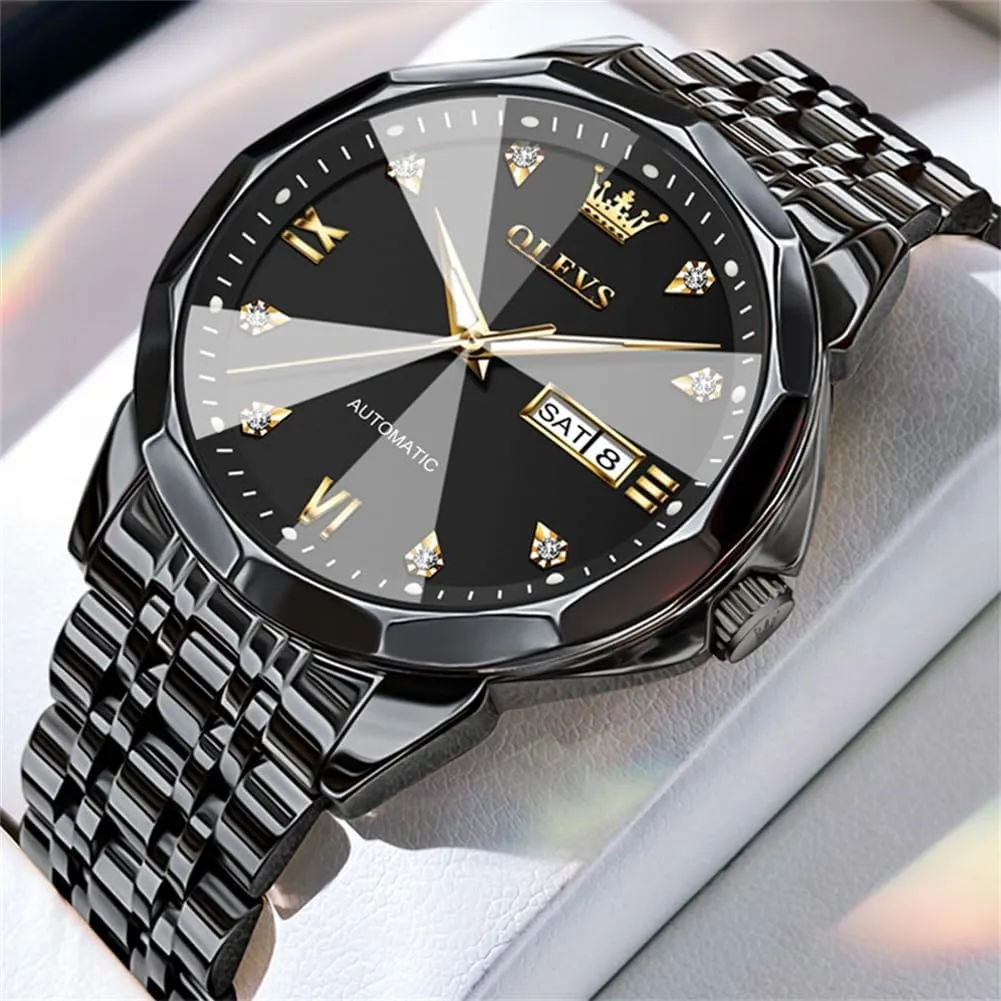 Watch Mechanical Stainless Steel Waterproof Self Winding Classic Date Luxury squander modest Diamond Men Wrist Watch OLEVS Automatic Watches for Men Business Dress 