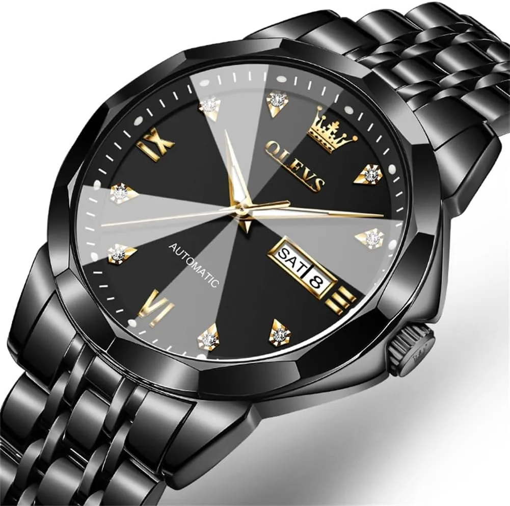 Watch Mechanical Stainless Steel Waterproof Self Winding Classic Date Luxury squander modest Diamond Men Wrist Watch OLEVS Automatic Watches for Men Business Dress 