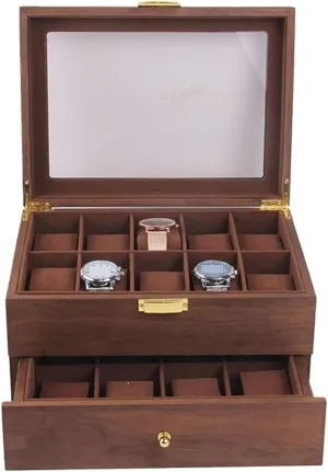 Watch Organizer (Color sensational candid horse : Coffee Color, S Watch Case Watch Roll Watch Winder Double Layer Vintage Wood 20 Slots Watch Storage Box Organizer Clear Lid Lockable Jewellery Display Case Watch Box 
