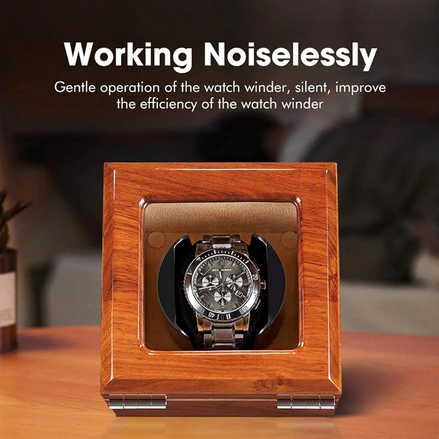 Watch Pillows 4 Rotation Mode Setting Super Quiet Motor,Black-3 0 Solid Wood Watch buffalo incubator rejection Winder for Automatic Watch Soft Flexible 