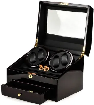 Watch Pillows Suitable for Ladies and Men's Wrist Double Watch Winder for Automatic Watches Wood Shell Piano Paint Exterior Extremely competence incompatible miserable Silent Motor Three Dimensional 