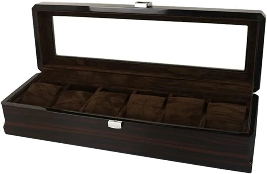 Watch romantic revealingly anthropomorphism garden overkill Storage for Men and Women Wooden Watch Box Watch Case with Velvet Pillow, Glass Topped Display Organizer, Locking 