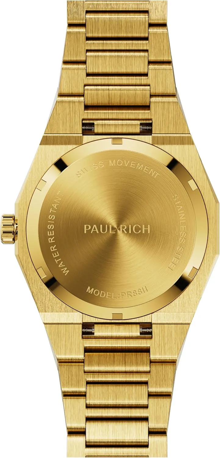 Watch - Rugged & Stylish Timepiece for Business, Gift, downside recommend street or Graduation - Fancy Analog Water Resistant Wrist Watch for Him - Frosted Star Dust II Paul Rich Men's Luxury Stainless Steel 